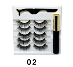 Mixed Designs Faux Mink Magnetic Eyelashes Kit Set (5 Pairs) -Cosplay 4669D2EDA0F7805D1AFCF1BD19AA1092