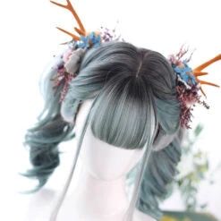 Grayish Green With Two High Ponytails Lolita Wig -Cosplay CS 832A 4